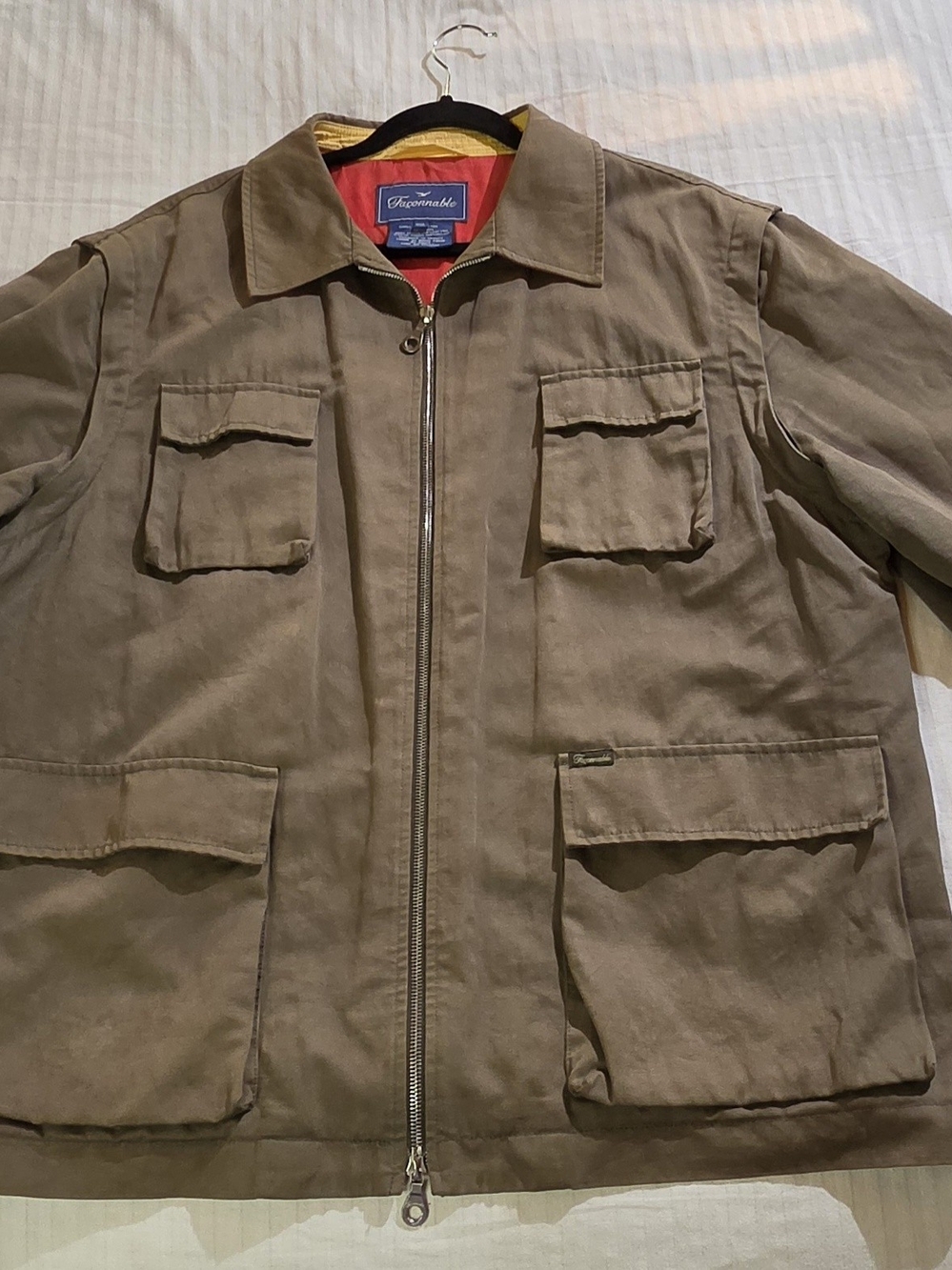 Faconnable Men's Canvas Field Jacket w/ Removable Sleeves - Size XXL